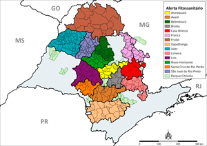 Mapa Sistema de Alerta Psilídeo