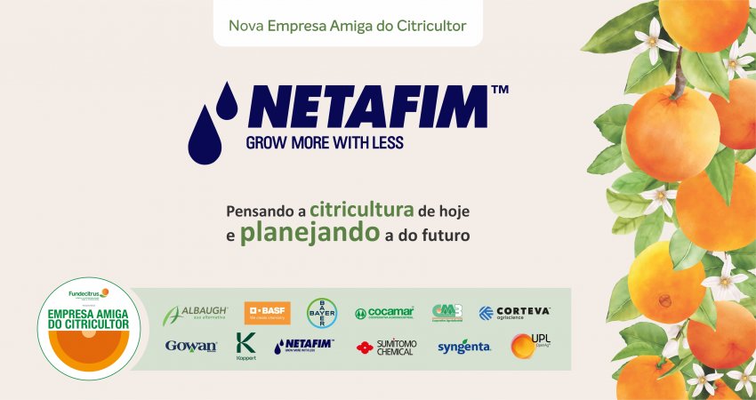 Netafim é nova integrante das Empresas Amigas do Citricultor