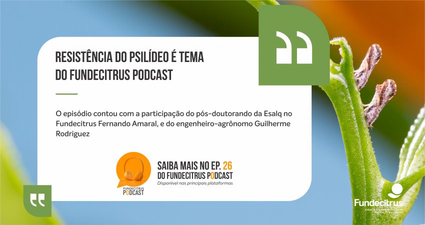 Resistência do psilídeo é tema do Fundecitrus Podcast