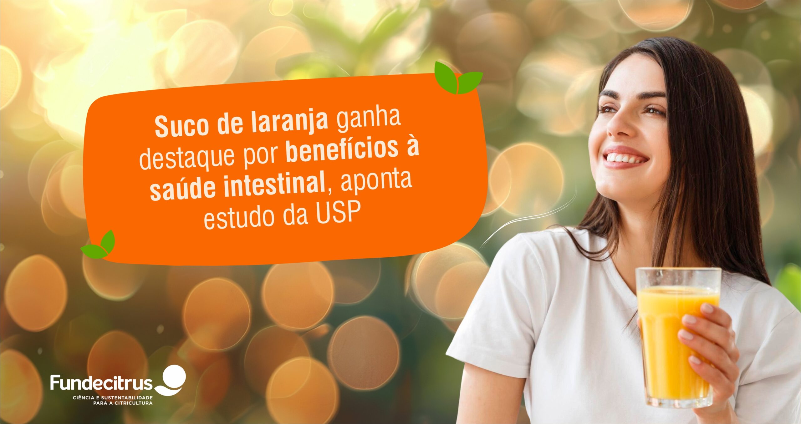 Suco de laranja ganha destaque por benefícios à saúde intestinal, aponta estudo da USP