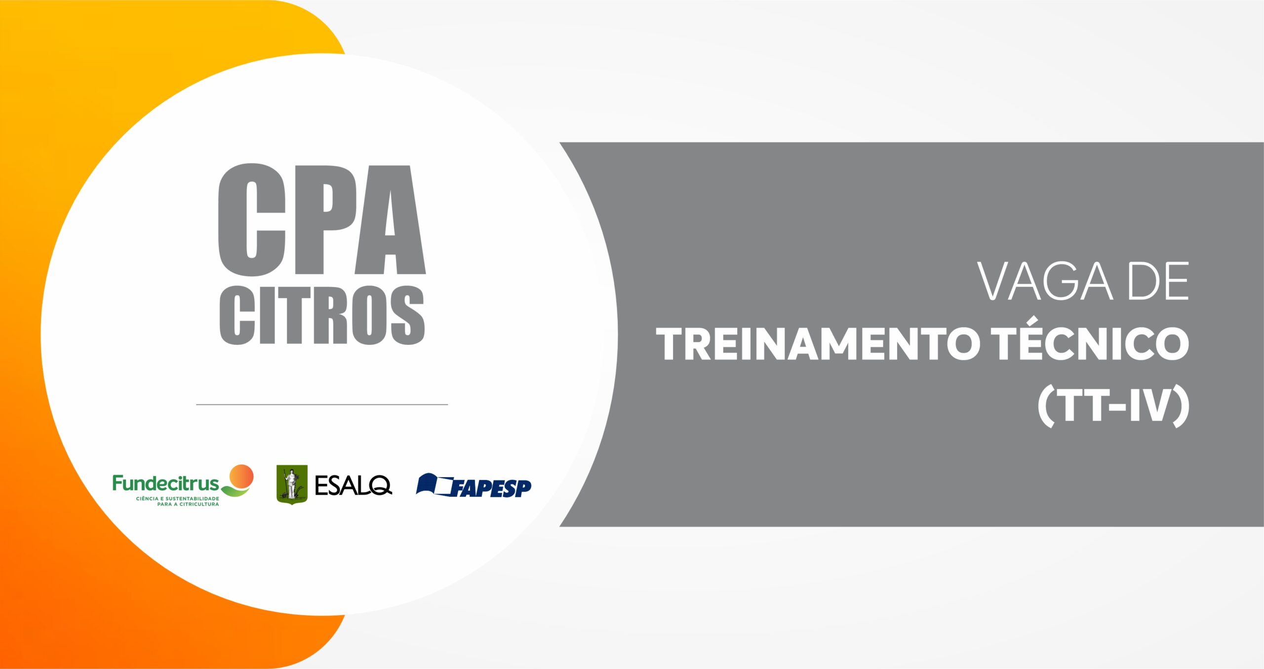 Fundecitrus tem vagas abertas de Treinamento Técnico (TT-IV) em Entomologia