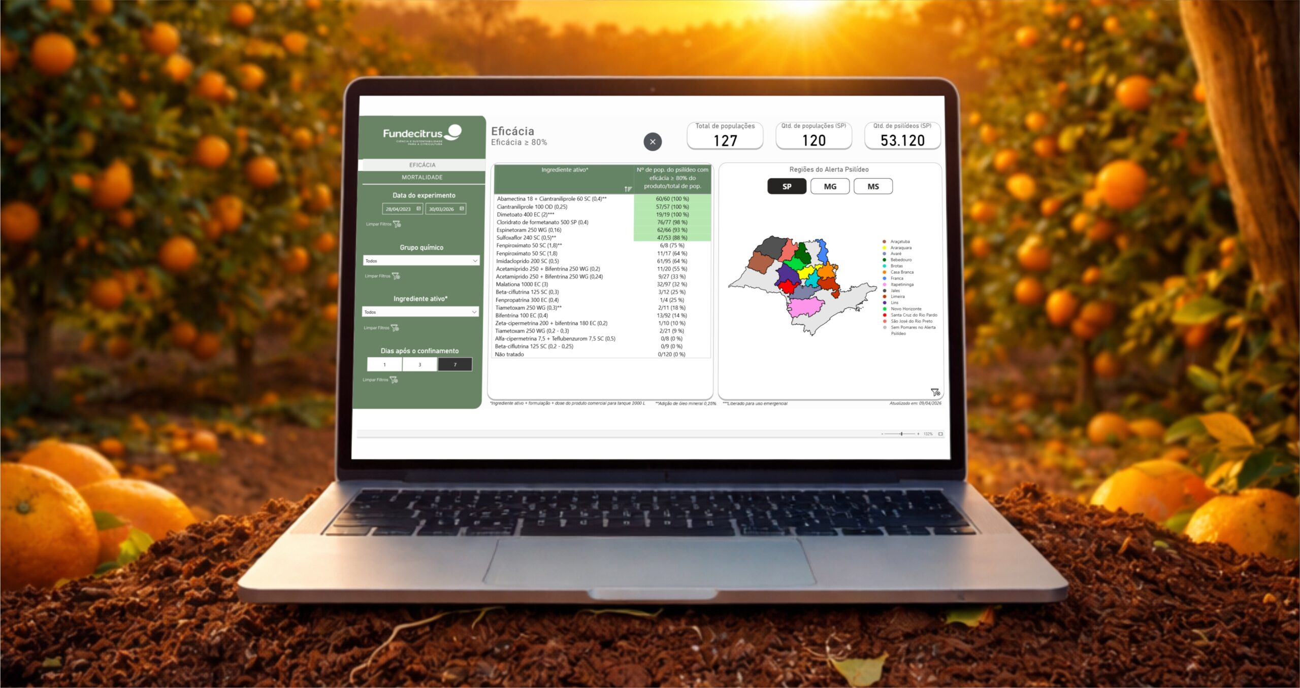 Avalia Psilídeo: nova atualização traz dados de seis regiões, em MS e SP