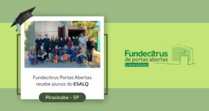 Estudantes da Esalq visitam o Fundecitrus para conhecer pesquisas e ações de defesa da citricultura