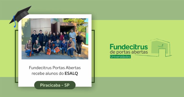 Estudantes da Esalq visitam o Fundecitrus para conhecer pesquisas e ações de defesa da citricultura