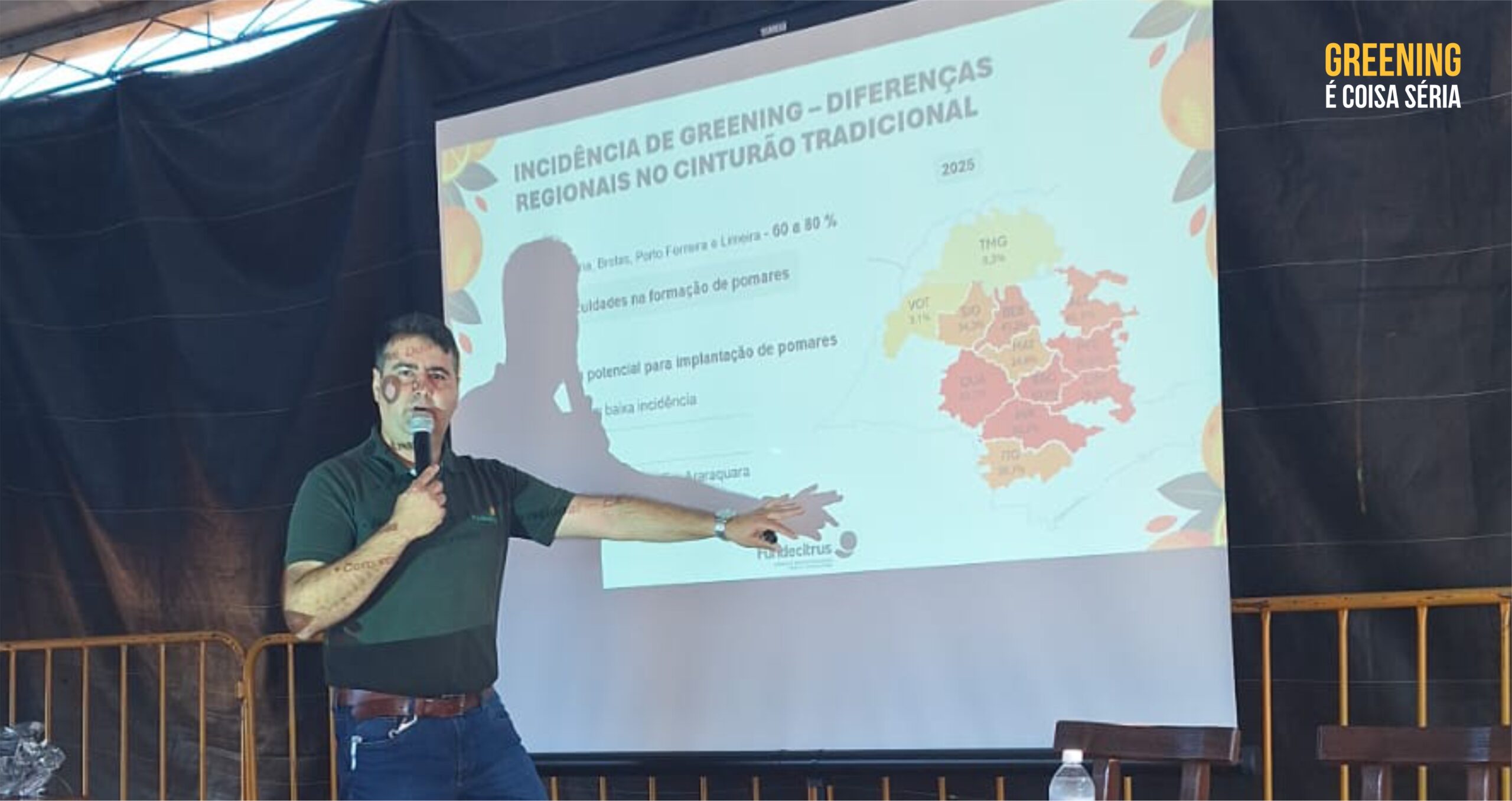 Fundecitrus leva orientações sobre manejo e controle do greening durante encontro em Guarantã (SP)